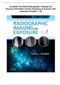 TEST BANK FOR RADIOGRAPHIC IMAGING AND EXPOSURE 7TH EDITION FAUBER QUESTIONS & ANSWERS WITH RATIONALES &lpar;CH 1-10&rpar;