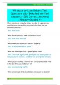 Washington State Written Drivers Test &vert; Verified Questions & 100&percnt; Correct Answers &vert; Graded A&plus;