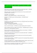 NPS EXAM REVIEW QUESTIONS AND ANSWERS
