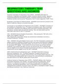 RESPIRATORY THERAPY TEST QUESTIONS AND ANSWERS