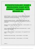 PATHOPHYSIOLOGY EXAM 1 RASMUSSEN EXAM WITH CORRECT ANSWERS 2025 GRADED A&plus;