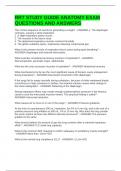 RRT STUDY GUIDE ANATOMY EXAM QUESTIONS AND ANSWERS