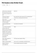 WA Surplus Lines Broker Exam 2025-2026 &vert;180 COMPLETE ACTUAL QUESTIONS WITH VERIFIED ANSWERS &vert;GRADED A&plus;&vert;LATEST EXAM &lpar;JUST RELEASED&rpar;
