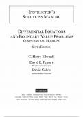 Solutions for Differential Equations and Boundary Value Problems: Computing and Modeling, 6th edition by Edwards, Penney