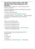 Vet Science Study Guide &lpar; FFA CDE&rpar; &lpar;Written Test&rpar; Exam Questions and Answers&period;