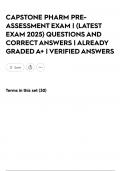CAPSTONE PHARM PRE-ASSESSMENT EXAM &vert; &lpar;LATEST EXAM 2025&rpar; QUESTIONS AND CORRECT ANSWERS &vert; ALREADY GRADED A&plus; &vert; VERIFIED ANSWERS