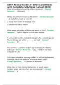 AEST Animal Science- Safety Questions with Complete Solutions &lpar;Latest 2025&rpar;&period;
