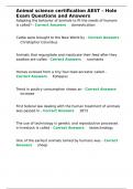 Animal science certification AEST &ndash; Hole Exam Questions and Answers
