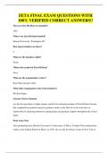 ZETA FINAL EXAM QUESTIONS WITH 100&percnt; VERIFIED CORRECT ANSWERS&excl;&excl;