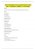 ZETA REVISION EXAM QUESTIONS WITH 100&percnt; VERIFIED CORRECT ANSWERS&excl;&excl;