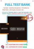 TEST BANK FOR Marketing Management, 15th edition by Philip Kotler .||All Chapters Included 1-23||LATEST UPDATED VERSION.