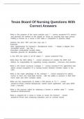 Texas Board Of Nursing Questions With Correct Answers