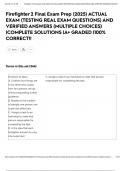Firefighter 2 Final Exam Prep &lpar;2025&rpar; ACTUAL EXAM &lpar;TESTING REAL EXAM QUESTIONS&rpar; AND VERIFIED ANSWERS &lpar;MULTIPLE CHOICES&rpar; &vert;COMPLETE SOLUTIONS &vert;A&plus; GRADED &vert;100&percnt; CORRECT&excl;&excl;