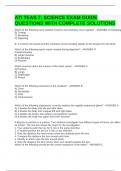 ATI TEAS 7&colon; SCIENCE EXAM GUIDE QUESTIONS WITH COMPLETE SOLUTIONS