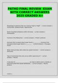 PATHO FINAL REVIEW  EXAM WITH CORRECT ANSWERS 2025 GRADED A&plus;