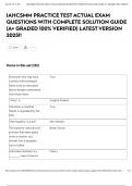 IAHCSMM PRACTICE TEST ACTUAL EXAM QUESTIONS WITH COMPLETE SOLUTION GUIDE &lpar;A&plus; GRADED 100&percnt; VERIFIED&rpar; LATEST VERSION 2025&excl;&excl;