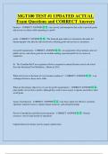 MGT100 TEST &num;1 UPDATED ACTUAL   Exam Questions and CORRECT Answers 