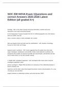 SOC 200 NOVA Exam 1Questions and correct Answers 2025-2026 Latest Edition &lpar;all graded A&plus;&rpar;