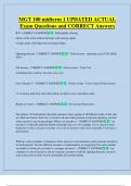 MGT 100 midterm 1 UPDATED ACTUAL   Exam Questions and CORRECT Answers