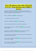 MGT 100 midterm study guide UPDATED  ACTUAL  Exam Questions and CORRECT  Answers 