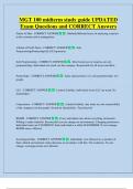 MGT 100   Bundled Exam Questions WITH  CORRECT Answers