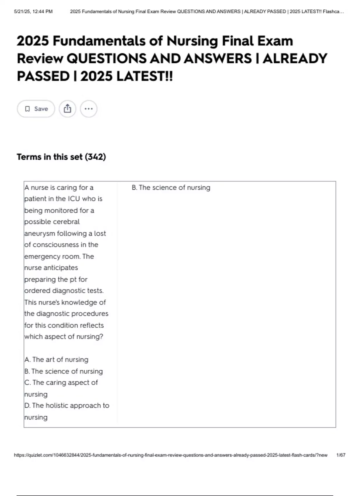 2025 Fundamentals of Nursing Final Exam Review QUESTIONS AND ANSWERS ...