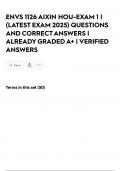 ENVS 1126 AIXIN HOU-EXAM 1  &vert; &lpar;LATEST EXAM 2025&rpar; QUESTIONS AND CORRECT ANSWERS &vert; ALREADY GRADED A&plus; &vert; VERIFIED ANSWERS