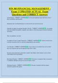 FIN 303 FINANCIAL MANAGEMENT -  Exam 1 UPDATED ACTUAL  Exam  Questions and CORRECT Answers 