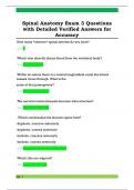 Spinal Anatomy Exam 3 Questions  with Detailed Verified Answers for  Accuracy 