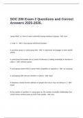 SOC 200 Exam 2 Questions and Correct Answers 2025-2026&period;