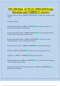 FIN 340 Final  ACTUAL UPDATED Exam  Questions and CORRECT Answers 