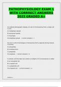PATHOPHYSIOLOGY EXAM 1 WITH CORRRECT ANSWERS 2025 GRADED A&plus;
