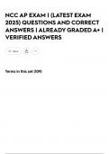 NCC AP EXAM &vert; &lpar;LATEST EXAM 2025&rpar; QUESTIONS AND CORRECT ANSWERS &vert; ALREADY GRADED A&plus; &vert; VERIFIED ANSWERS