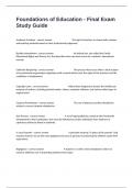Foundations of Education - Final Exam Study Guide Questions With Correct Answers Success Guaranteed Pass At First Attempt&period;