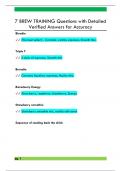 7 BREW TRAINING Questions with Detailed  Verified Answers for Accuracy 