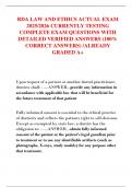 RDA LAW AND ETHICS ACTUAL EXAM  2025&sol;2026 CURRENTLY TESTING  COMPLETE EXAM QUESTIONS WITH  DETAILED VERIFIED ANSWERS &lpar;100&percnt;  CORRECT ANSWERS&rpar; &sol;ALREADY  GRADED A&plus; 