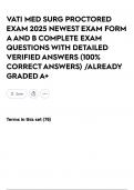 VATI MED SURG PROCTORED EXAM 2025 NEWEST EXAM FORM A AND B COMPLETE EXAM QUESTIONS WITH DETAILED VERIFIED ANSWERS &lpar;100&percnt; CORRECT ANSWERS&rpar; &sol;ALREADY GRADED A&plus;