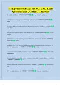 HTL practice UPDATED ACTUAL  Exam  Questions and CORRECT Answers