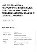 NSG 2113 FINAL EXAM PREP&sol;COMPREHENSIVE GUIDE QUESTIONS AND CORRECT ANSWERS &vert; ALREADY GRADED A&plus; &vert; VERIFIED ANSWERS