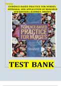 Test Bank For Evidence-Based Practice for Nurses&colon; Appraisal and Application of Research 4th Edition by Nola A&period; Schmidt&comma; Janet M&period; Brown&comma; ISBN 978-1284122909&comma; Chapter 1-19&comma; Complete Guide A&plus;&period;
