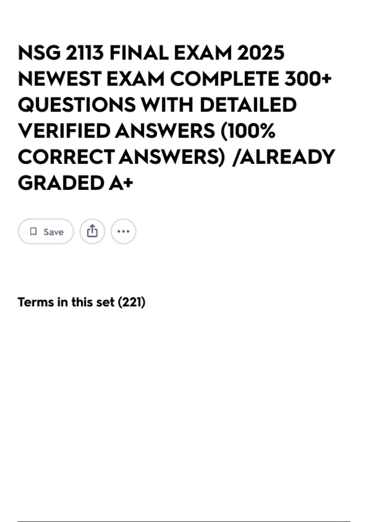 NSG 2113 FINAL EXAM 2025 NEWEST EXAM COMPLETE 300+ QUESTIONS WITH ...