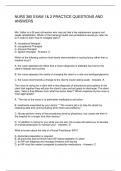 NURS 385 EXAM 1& 2 PRACTICE QUESTIONS AND ANSWERS