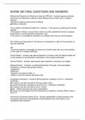 NURSE 385 FINAL QUESTIONS AND ANSWERS