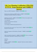 Life Care Planning Certification UPDATED  ACTUAL  Exam Questions and CORRECT  Answers