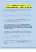 CLCP &ndash; Booklet UPDATED ACTUAL   Exam Questions and CORRECT Answers 