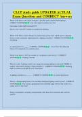 CLCP study guide UPDATED ACTUAL   Exam Questions and CORRECT Answers 