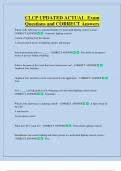 CLCP  Bundled Exam Questions WITH  CORRECT Answers