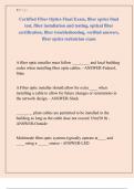 Certified Fiber Optics Final Exam&comma; fiber optics final  test&comma; fiber installation and testing&comma; optical fiber  certification&comma; fiber troubleshooting&comma; verified answers&comma;  fiber optics technician exam
