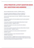 APEA PREDITOR LATEST QUESTION BANK 300&plus; QUESTIONS AND ANSWERS