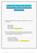 COPR PCP PRACTICE EXAM 1 QUESTIONS WITH COMPLETE SOLUTIONS